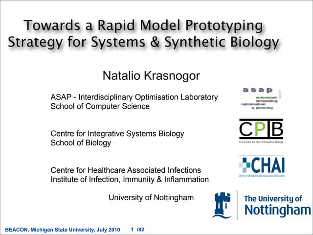 Towards a Rapid Model Prototyping  Strategy for Systems & Synthetic Biology