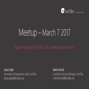 Rapid prototyping in o365