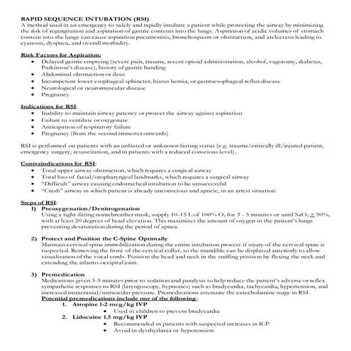 Rapid Sequence Intubation (RSI)