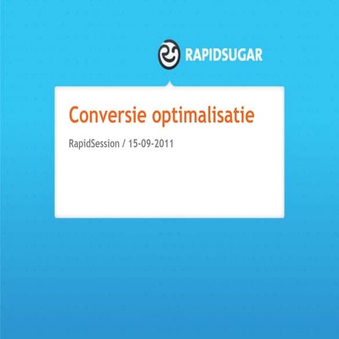 RapidSession Conversie Optimalisatie 15 september 2011