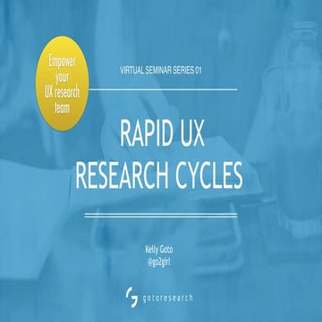 Rapid UX Research Cycles