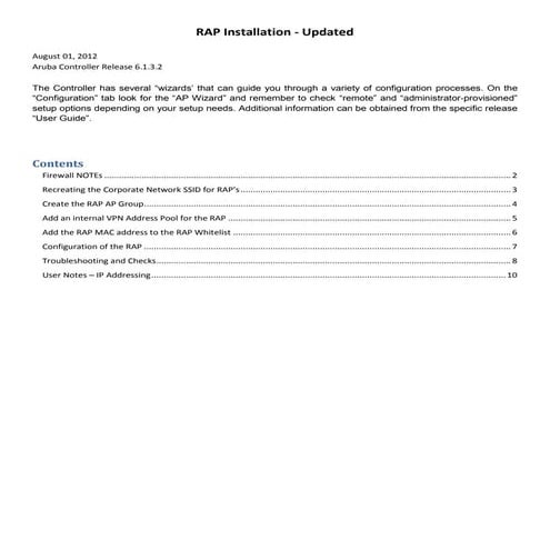 Rap installation updated