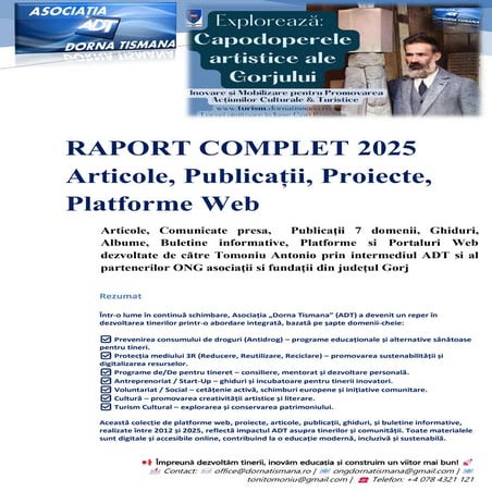 RAPORT Complet ADT 2025 Articole Publicatii Proiecte Platforme.pdf