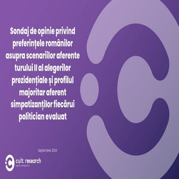 Raport Comunicat politic - Cult Research