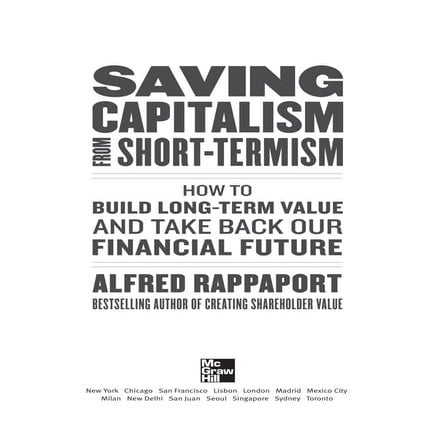 Saving Capitalism from Short-Termism