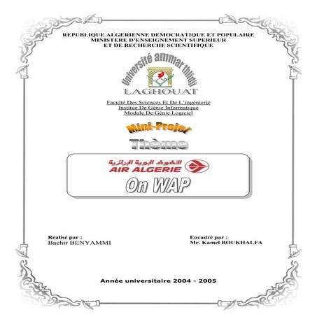Réalisation d'un site web dynamique mobile pour Air Algérie