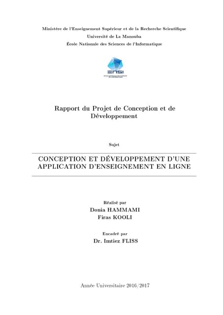 Rapport de projet de conception et de développement