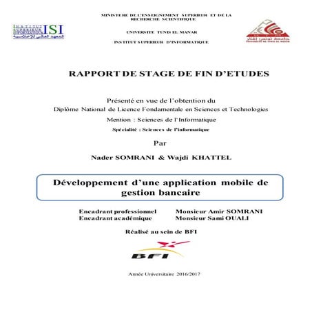 Rapport Projet Fin d'Études PFE | PDF