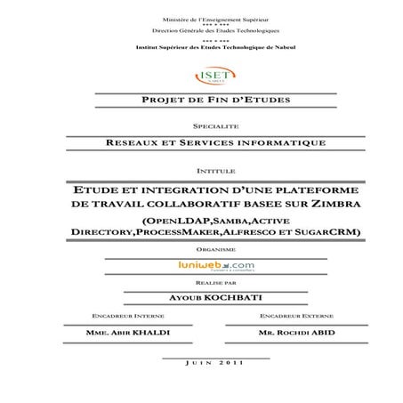 Rapport PFE 2011 Zimbra | PDF