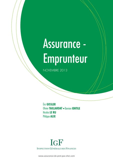 Rapport assurance emprunteur de l'I...