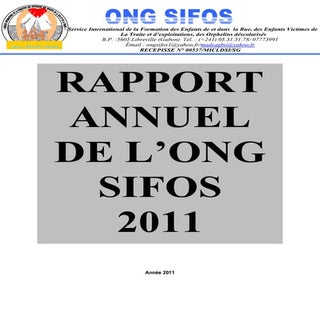 Rapport annuel 2011 ong sifos