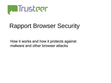 Trusteer Rapport – Browser Security - How It Works
