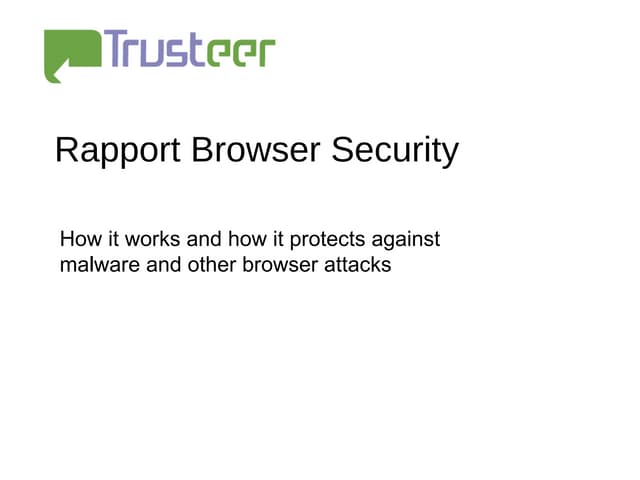 Trusteer Rapport – Browser Security - How It Works
