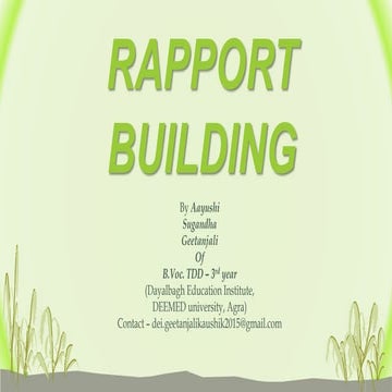 Rapport building