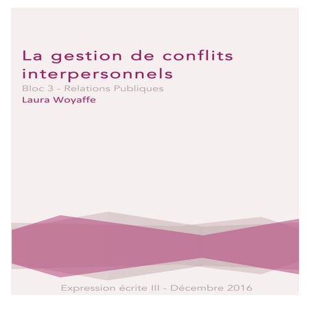 La gestion de conflits interpersonnels | PDF