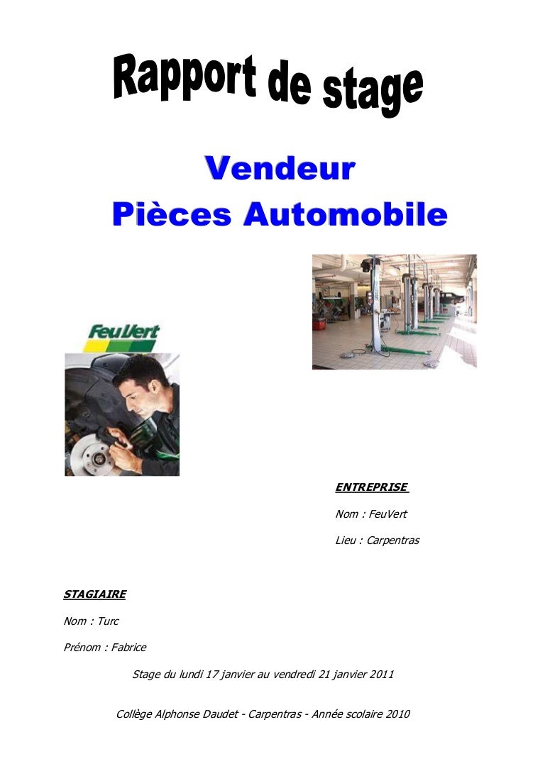 Rapport De Stage 3eme Garage Mecanique