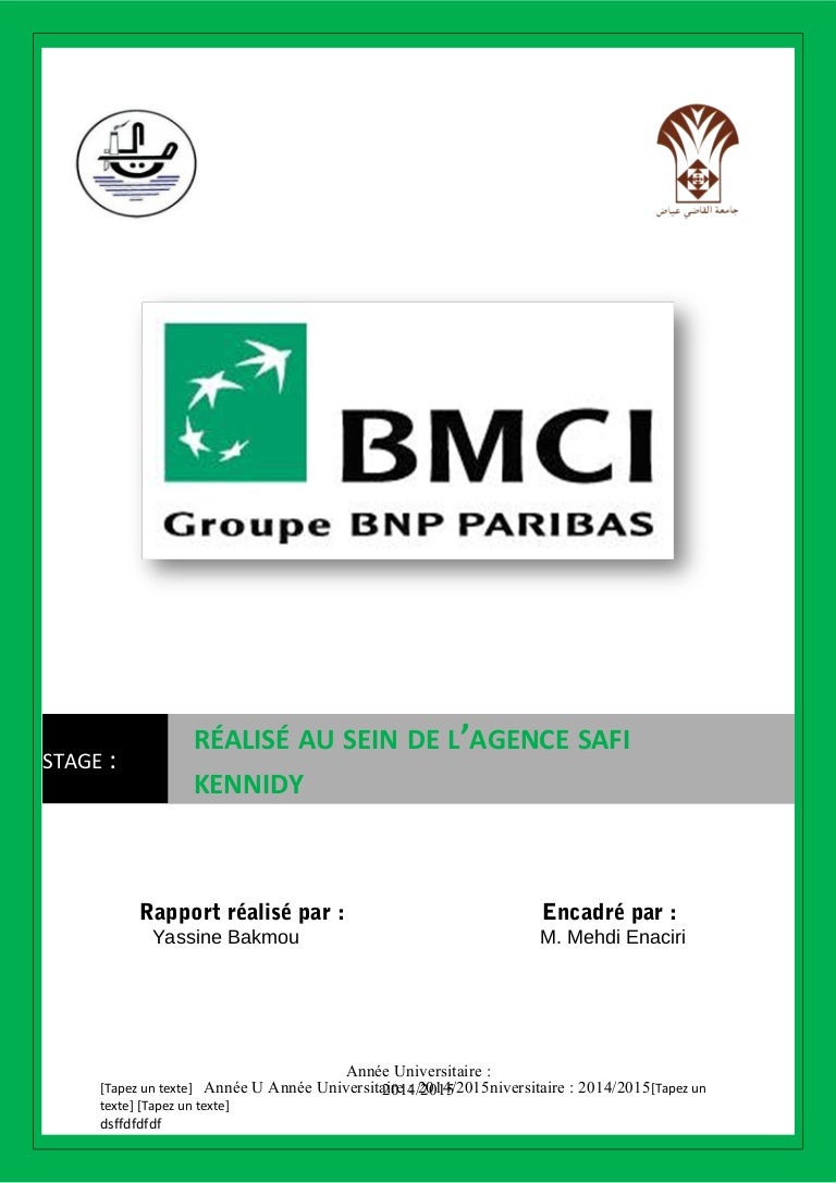 TÉLÉCHARGER RAPPORT DE STAGE BMCI STAGE DE BMCI RAPPORT TÉLÉCHARGER
