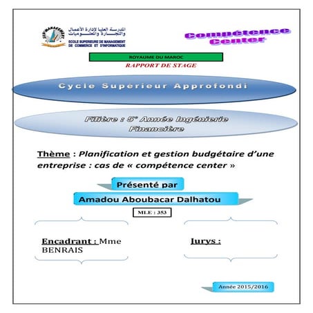 Rapport de stage complet sur la planification et la gestion budgetaire d'une ...