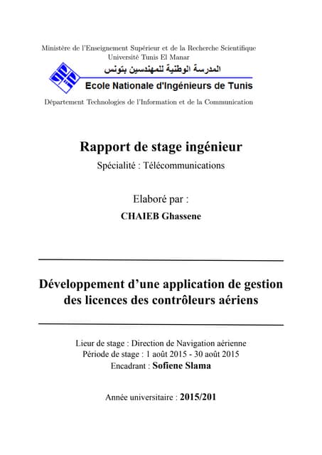 Développement d’une application de gestion des licences des contrôleurs aériens