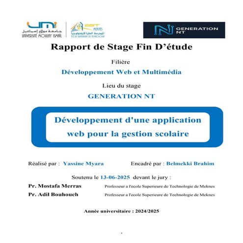 Rapport Projet Fin d'Études PFE | PDF