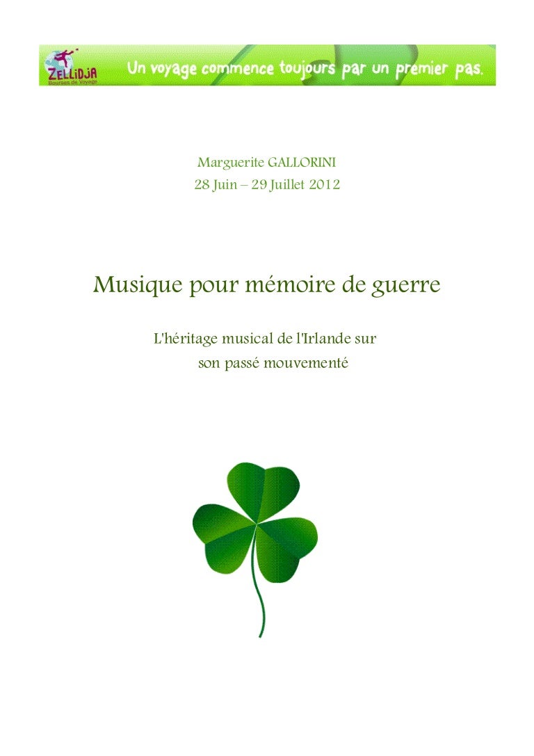 Musique Pour Memoire De Guerre L Irlande
