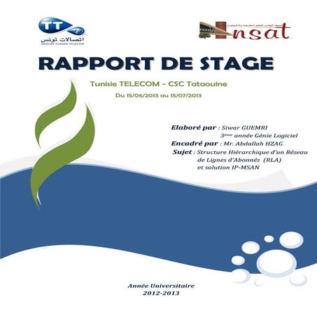 Rapport stage IP-MSAN Tunisie télécom