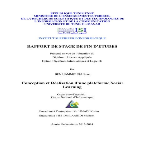 Rapport de stage développement informatique | PDF