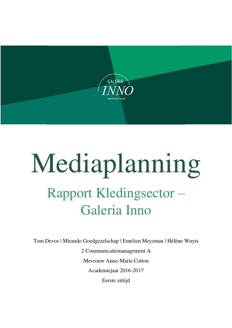 Media analyse Galeria Inno