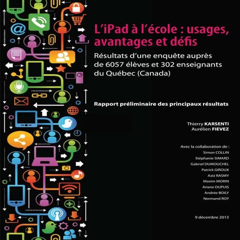 L’iPad à l’école : usages,  avantages et défis