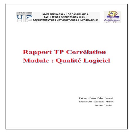 Rapport TP Corrélation