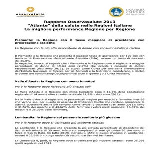 Rapporto Osservasalute 2013, atlant...