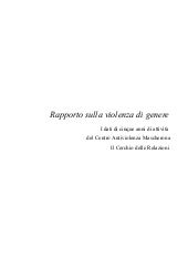 Rapporto sulla violenza di genere. ...