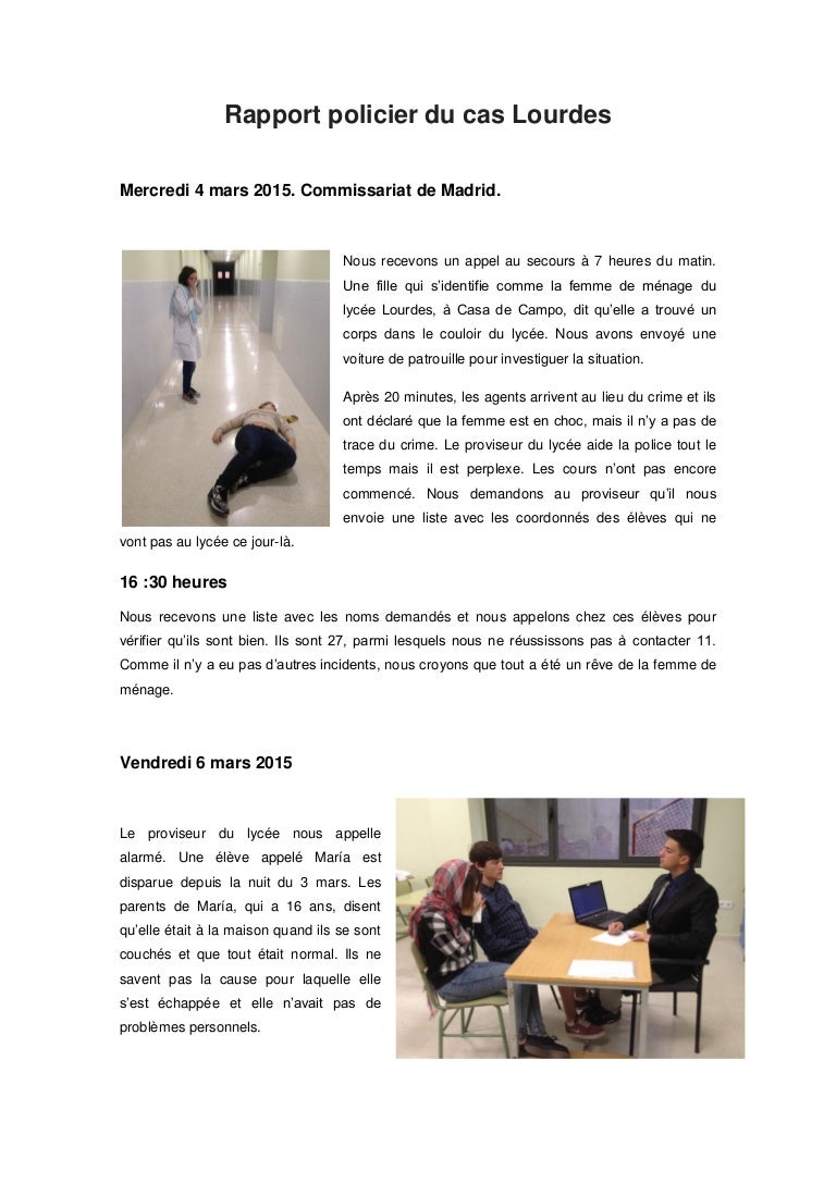 Modèle De Rapport De Police – Rapport De Stage Police Nationale – VDIGGD