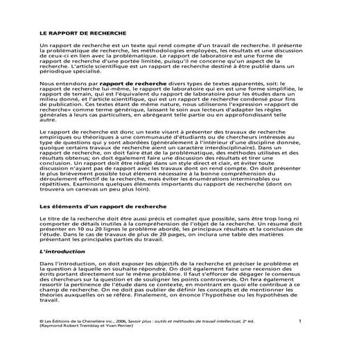Rapport recherche | PDF