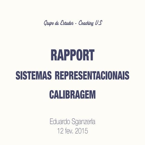 Rapport: sistemas representacionais | PDF