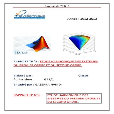 Rapport tp n 3 automatique | DOCX