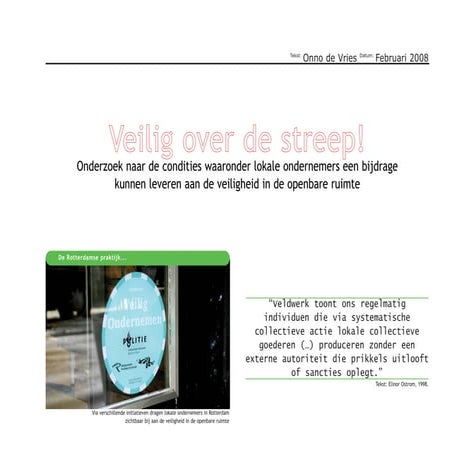 Veilig over de streep - collectieve actie door lokale ondernemers