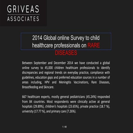 2014 trends survey of Child health care professionals on Rare Diseases 