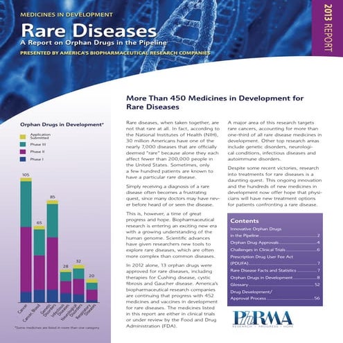 Rare Diseases: A Report on Orphan Drugs in the Pipeline