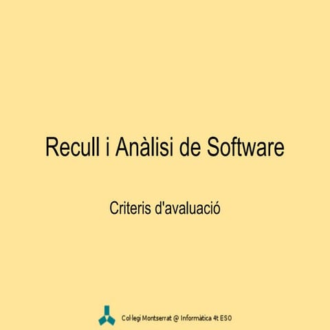 Recull i Anàlisi de Software