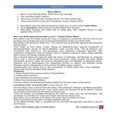Rakta dhatu | PDF