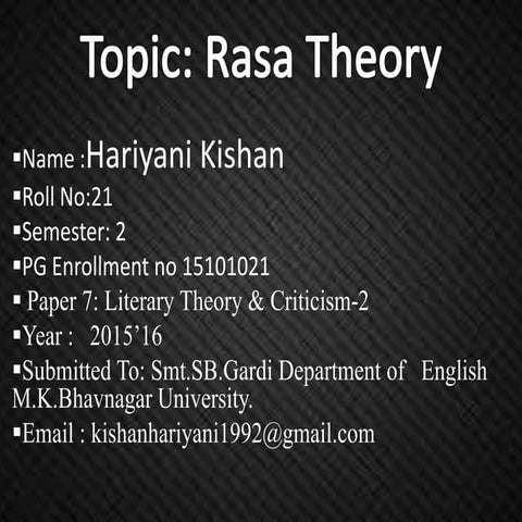 Rasa Theory : AbhigyanShakuntalam