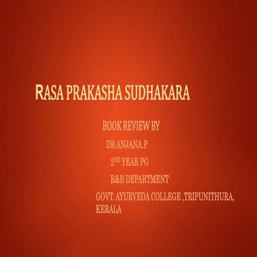 RASA PRAKASHA SUDHAKARA- BOOK REVIEW