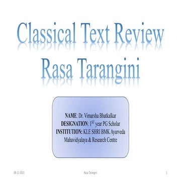 Rasa Tarangini by Dr. Vimarsha bhatkalkar