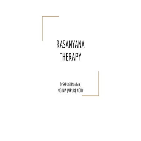 Rasayan Therapy as per NCISM syllabus 25