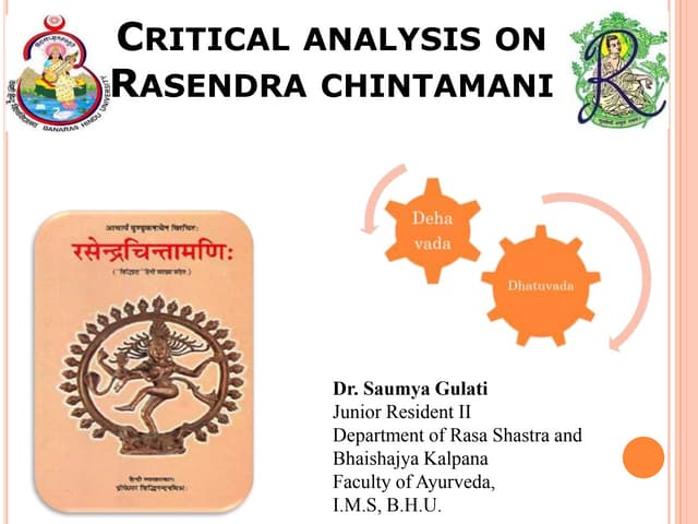 PPt on Critical Analysis of a classical Rasa Shastra Textbook ...