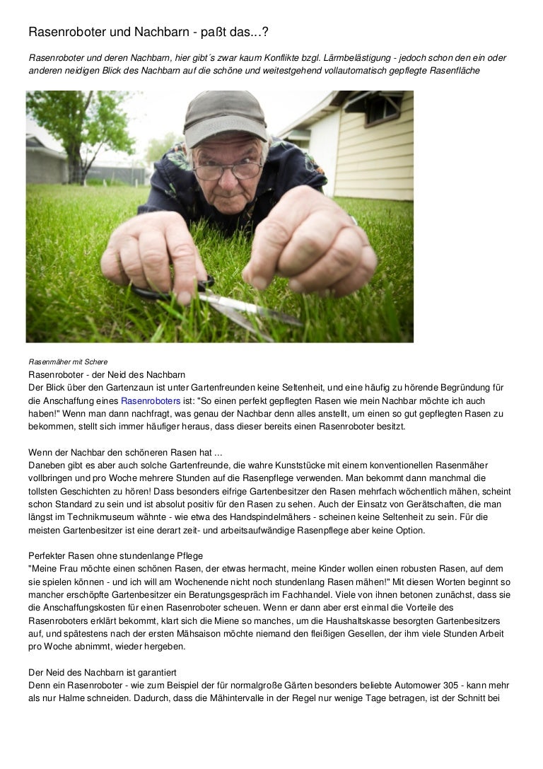 Rasenroboter und Nachbarn - paßt das...?