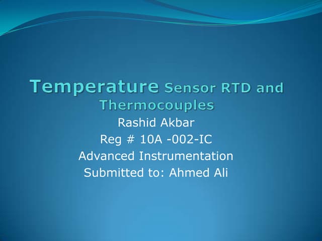 Temperature Sensor Thermocouple and RTD
