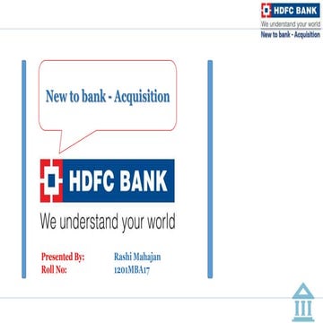 "New to Bank -Acquisition"- HDFC Bank Ltd.