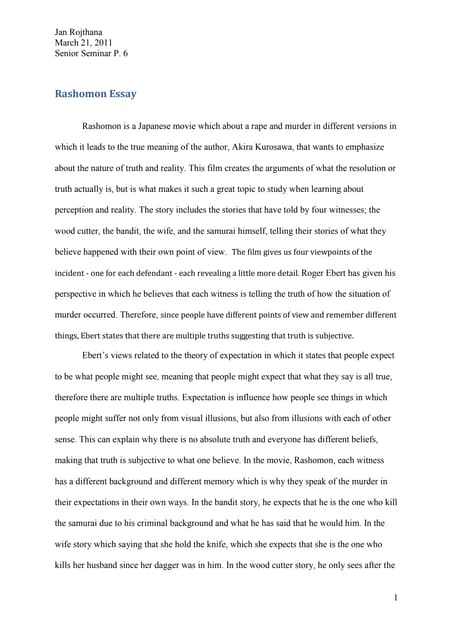 Rashomon essay